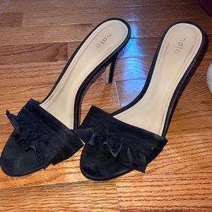 Black suede mule